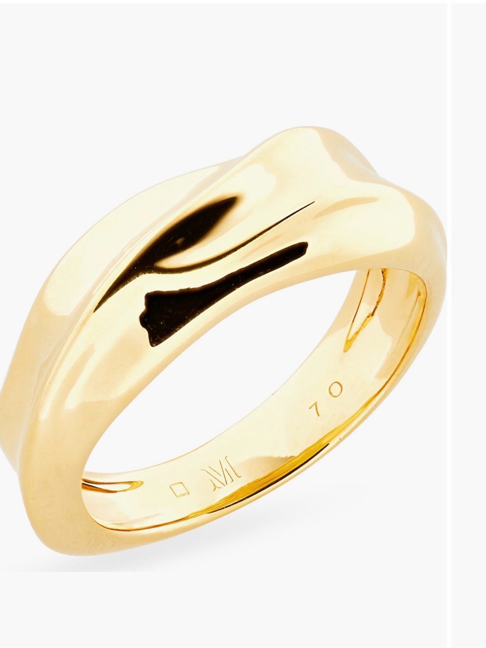 MONICA VINADER Polished Sculptural Gold Band Ring